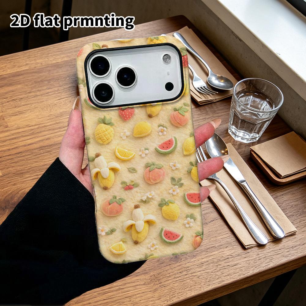Чехол для телефона: 2D плоский, подходит для защитного чехла iPhone 18, 17, 16, 15, 14, 13, 12Pro, фруктовый узор, идеальный подарок на Рождество и Хэллоуин