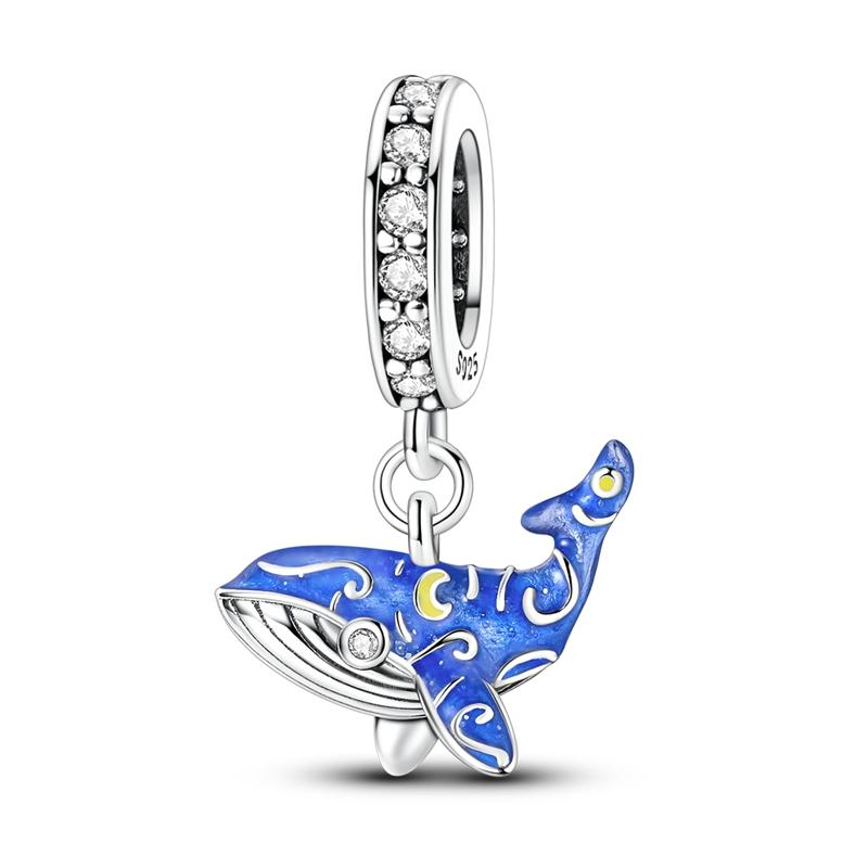 Summer Series Original 925 Sterling Silver Charms Bead Blue Marine Life Pendant Fit Original Bracelet For Women Jewelry Gift