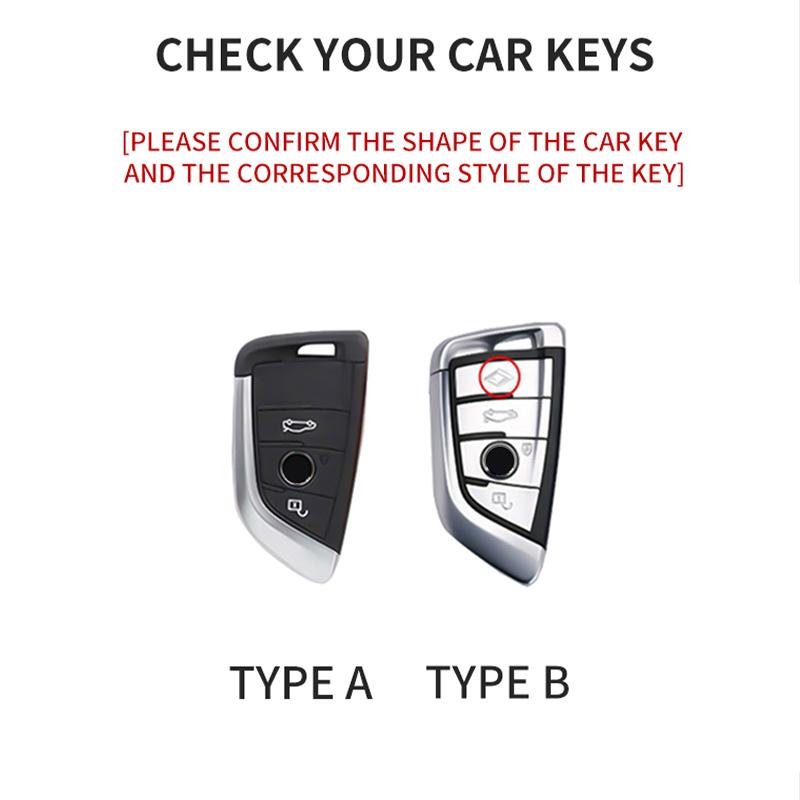 Suede Leather Car Key Case Cover Fit For X1 X3 X5 X6 3 5 Series Non-OEM Keychain Accessories