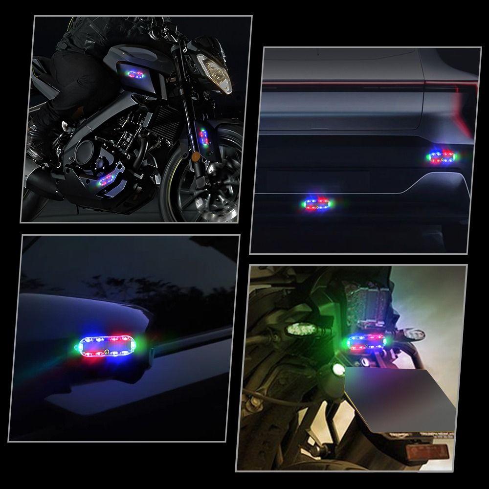 4Pcs RGB LED Warning Light Flashing Mode Electric Vehicle Led Rear Light Night Riding