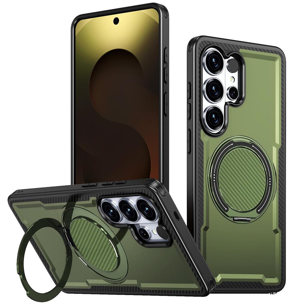 Многофункциональный чехол для телефона Samsung S26 Ultra с вращающимся кольцом и магнитной подставкой - Защитная крышка для S25