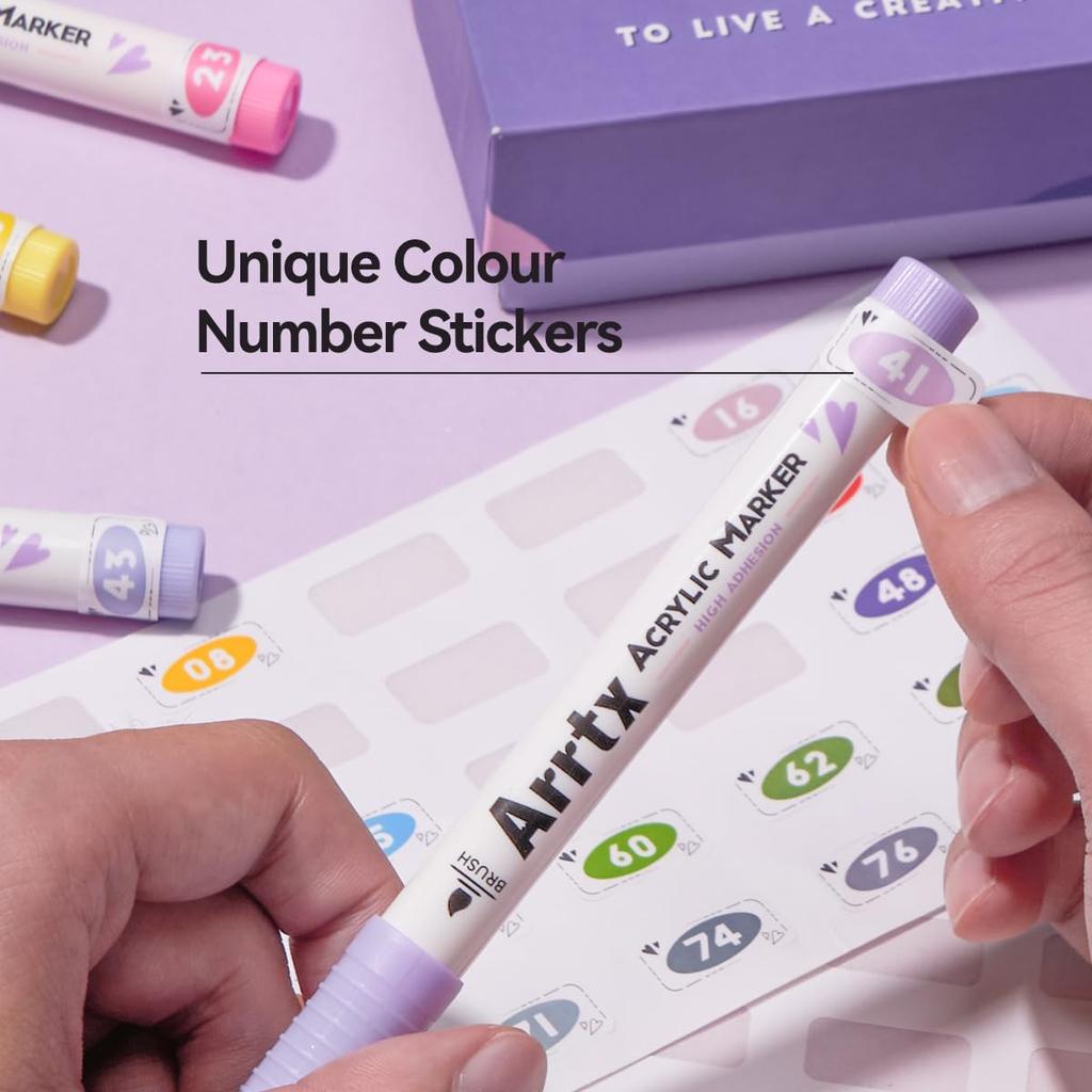 Arrtx Акриловая Краска Ручка 30 Кисть Наконечник Акриловый Маркер Ручка для Камня Ткань и DIY Проекты Цвета, Живопись, Дерево, Стекло, Холст, Металл, Пластик, (К)