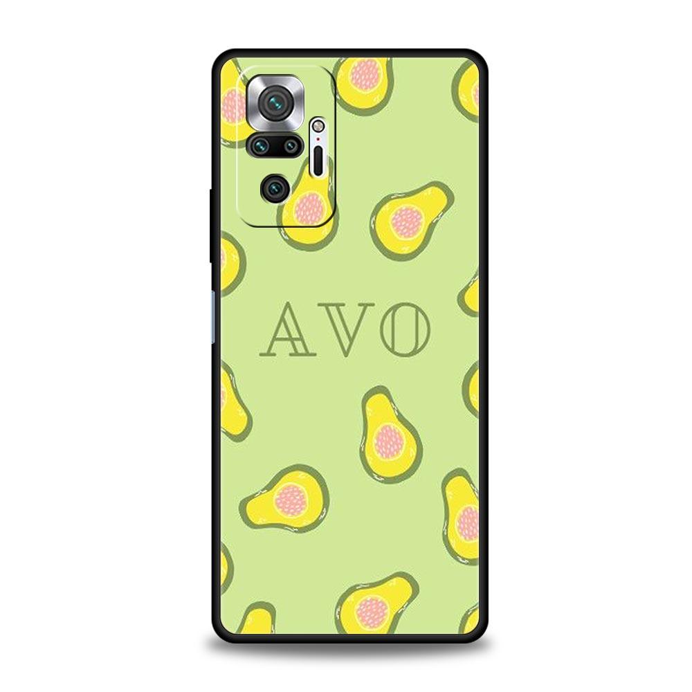 Милый чехол-накладка с авокадо для Redmi 14C 10C Note 15 14 13 12 10 11 K40 Pro Plus 5G Ударопрочный Мягкий ТПУ Корпус Fundas Capas