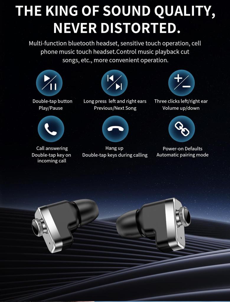 Умные часы с Bluetooth-наушниками TWS, 1,52-дюймовый IPS-экран, функция пробуждения, двойной вызов, голосовой помощник AI T95