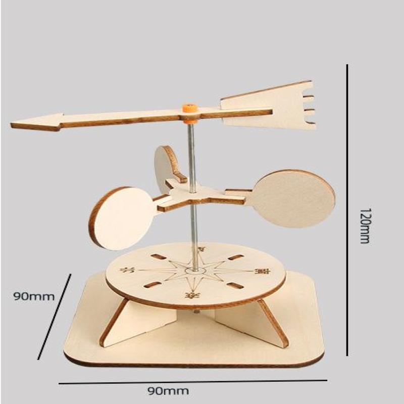 3D Wind Vane Wooden Puzzle Diy Physical Model Science Experiment Educational Toy Assembly Model Diy Decoration Gift