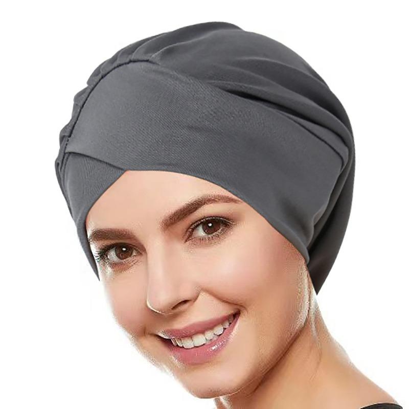 Эластичная тканевая спальная шапочка, разноцветная лобная шапочка с крестообразным креплением, платок на голову