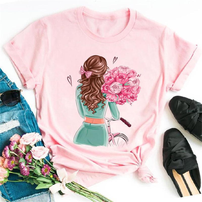 Красивые 90-е девушки принт женские топы мода O-образный вырез футболка смешная эстетика графический принт женские футболки женская одежда