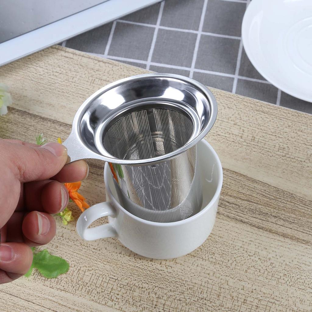 304 Stainless Steel Reusable Tea Infuser Tea Strainer Teapot Loose Tea Leaf Spice Tea Filter Kitchen Accessories Handle Clip