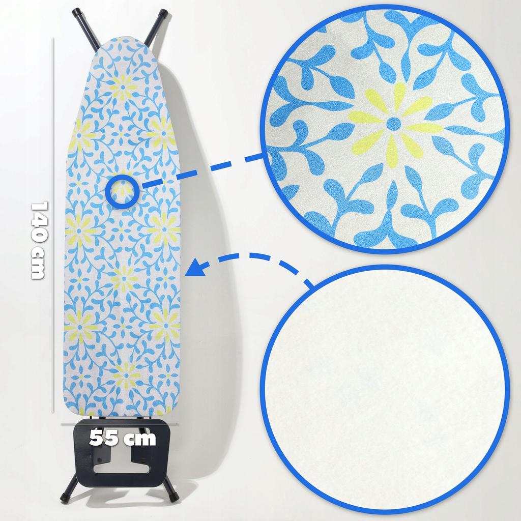 KADAX Pokrowiec Na Deskę Do Prasowania Naciągany 140x55cm Żółte Kwiaty