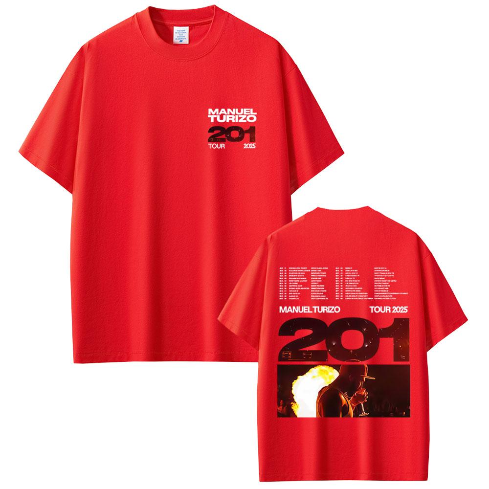 Manuel Turizo 201 Tour 2025 Tshirt Men Women Clothing Hip Hop Fashion Oversized T Shirts Mens Casual Cotton Vintage Tshirts