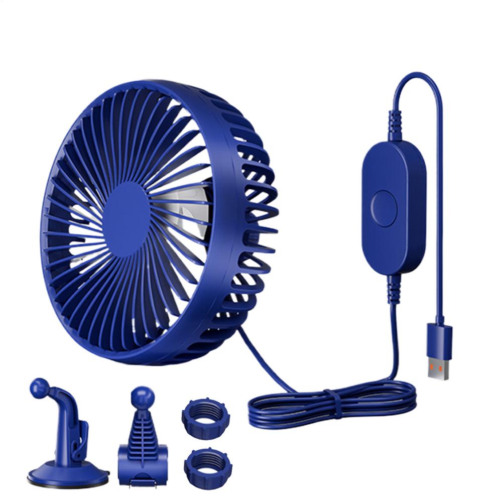 USB Car Fan 3-Speed Portable Fan Car Quiet And Powerful Blower Adjustable Air Circulation For Truck SUV RV Camping
