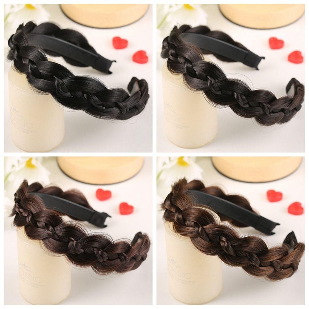 Synthetic Fishbone Braid Headband Fashion Women Hair Hoop Twisted Wig Headband Women Gift