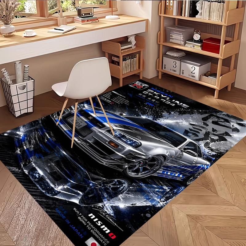 Skyline GT Print Rug, Washable Floor Carpet, For Entryway Dorm Laundry Room Office Study, Home Decor Birthday Christmas Gift