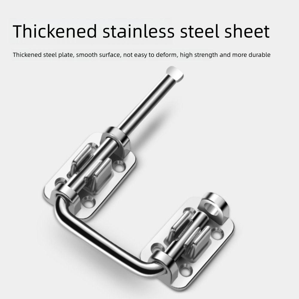 New Stainless Steel Door Latch Lock Thickened Non Perforated Anti-theft Buckle Safety 90/180 Degree Gate Latch Gates