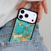 Чехол для телефона с узором под бирюзовый камень и мрамор для iPhone 17ProMax 12 13 14 15 16e 17 Pro Max Plus Air Cover