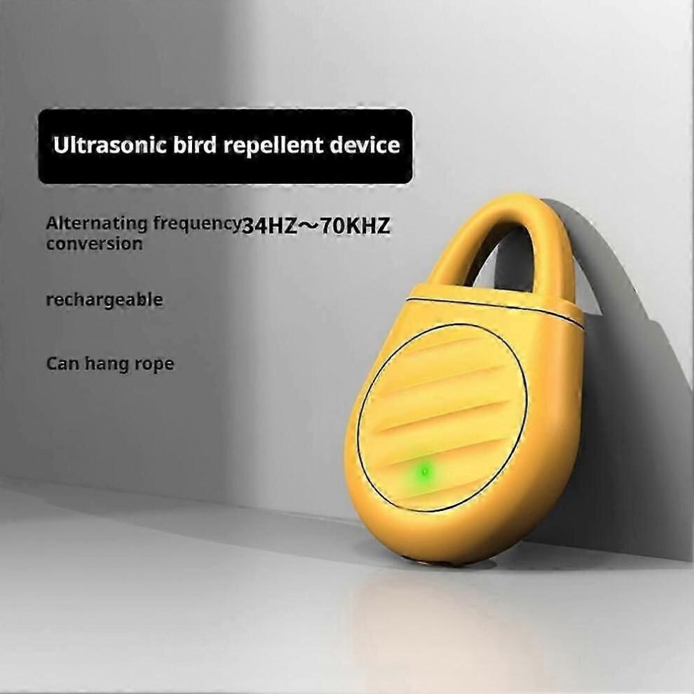 (Yellow)Ultrasonic Bird Repeller Automatic Intelligent Pest Control Device for Home