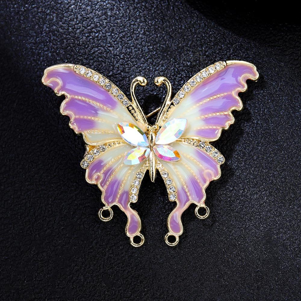 Baking Paint Backpack Decoration Zinc Zinc Alloy Butterfly Moth Pin Refreshing Wings Enamel Badge Couples