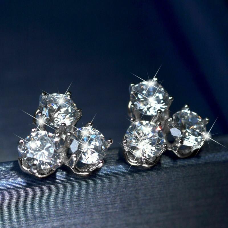 Exquisite Triangles Shaped Cubic Zirconia Stud Earrings New Trendy Everyday Earrings for Women Piercing Statement Jewelry