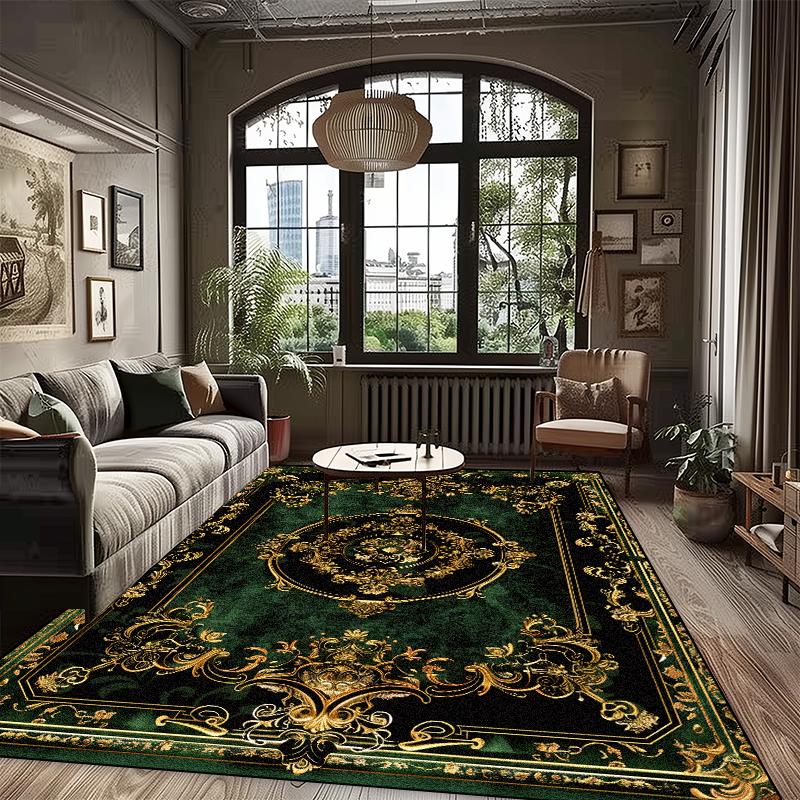 American Style Luxury Green Fluffy Soft Carpet Home Bedroom Sofa Area Rugs Non-slip Cloakroom Doorway Floor Mats Customizable