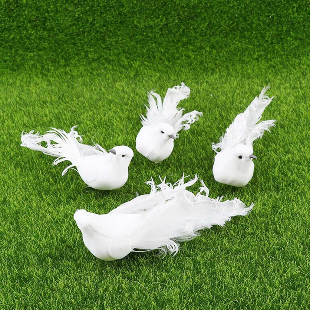 4PCS Artificial Bird Christenings Cute For Wedding