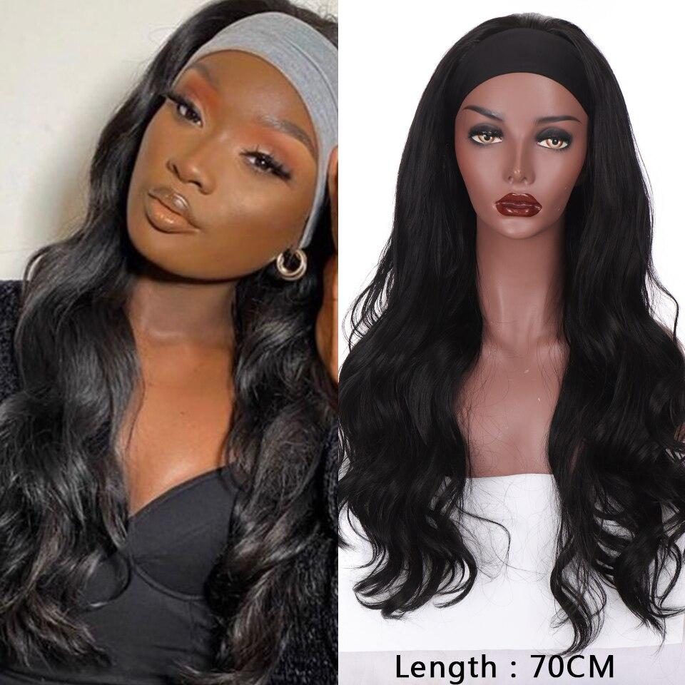 LUPU Headband Wigs for Women Long Synthetic Wavy Natural Looking Wig Headband Hair Extension Wig