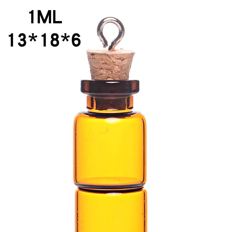 Brown Cork Mini Wish Bottle Pendant 13x18/13x24 for DIY Jewelry