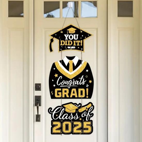 Выпускной 2025 года, подвесная табличка для входной двери Выпускной 2025 года Приветственная табличка для украшения крыльца выпускного