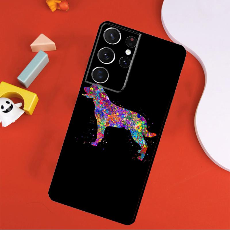 Cartoon Rottweiler Dog Phone Case For Samsung Galaxy S25 Ultra S24 Ultra S9 S10 S20 S21 S22 S23 Plus S24 FE Cover