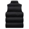 Men Winter Waistcoat Thick Padded Windproof Sleeveless Stand Collar Neck Protection Zipper Pockets Cardigan Solid Color Wintwer Outdoor Outerwear