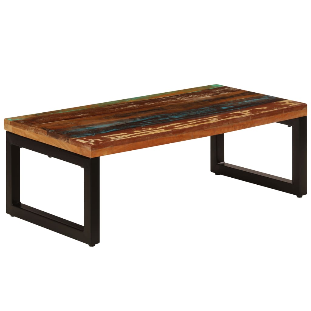 Coffee Table 100 x 50 x 35 cm Reclaimed Wood and Steel