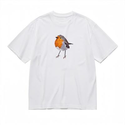 Women's Classic T-Shirt Mens Womens Tees Top Modern Bird with Yellow Eyes and Black Beak Design Tee