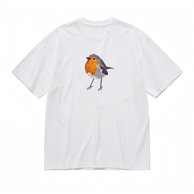 Women's Classic T-Shirt Mens Womens Tees Top Modern Bird with Yellow Eyes and Black Beak Design Tee