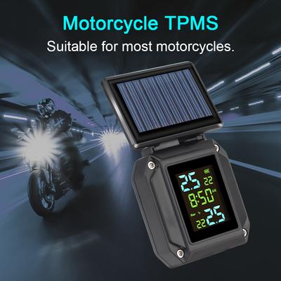 С часами 0-6 бар мотоцикл Solor TPMS 2 датчика система контроля давления в шинах тестер шин сигнализация мото аксессуары универсальный