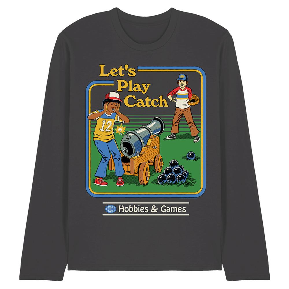 Steven Rhodes Unisex Adult Let´s Play Catch Long-Sleeved T-Shirt