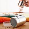Stainless Steel Spice Sifter with Lid Fine Mesh Rotating Cover Seasoning Jar for Pepper Coffee Powder BBQ Spice Food Grade Salt Sugar Shaker