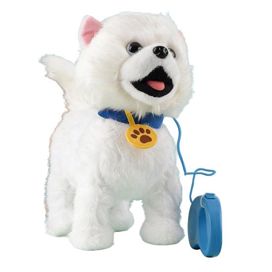 Электрическая плюшевая игрушка-собака с поводком, высовывающая язык, ходячий щенок, плюшевая игрушка с сенсорным управлением