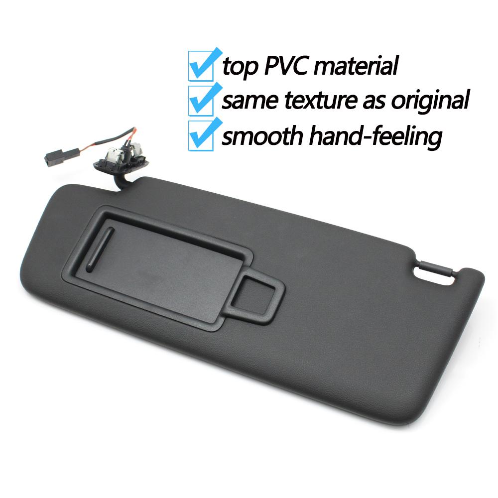 LHD Black Car Left Right Sun Shade Visor Panel Makeup Cosmetic Mirror Cover For Porsche Macan 2014-2024 95B857551 95B857552