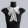 New Hollow Lace Embroidery Fake Collar For Women White Black False Detachable Collar Lapel Shirt Tie Necklace Clothes Accessory