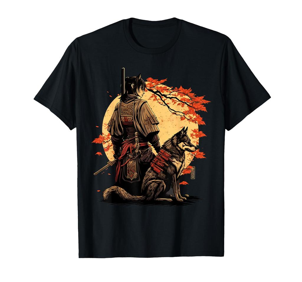 Japanese Art Ninja Anime Style Samurai Kai Ken Ukiyo-e T-Shirt