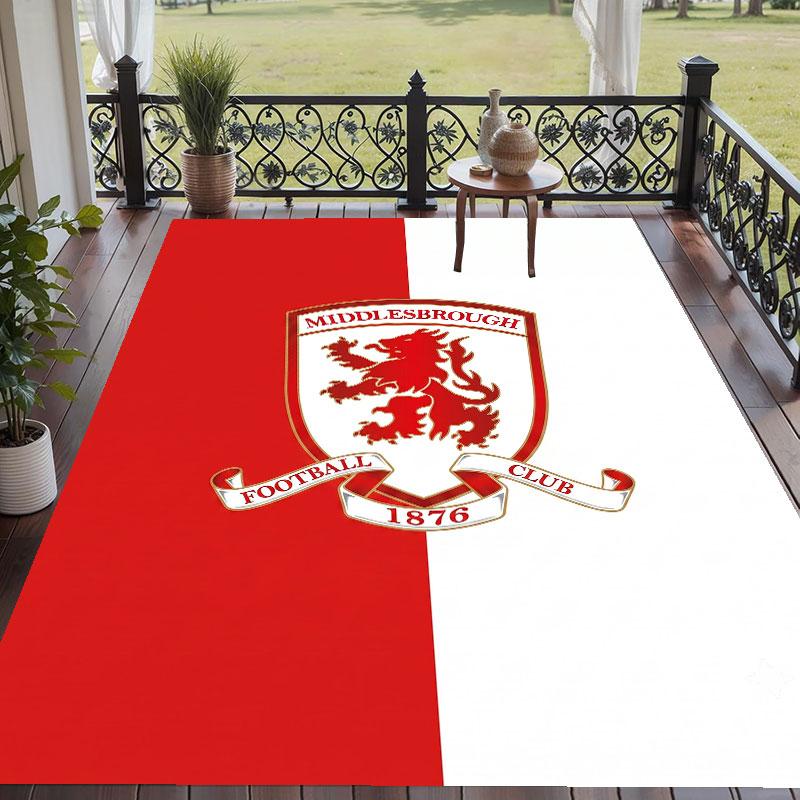 Soft Floor Carpet Middlesbrough Football Pattern Area Rug Decorative Mat For Home Room Decoration
