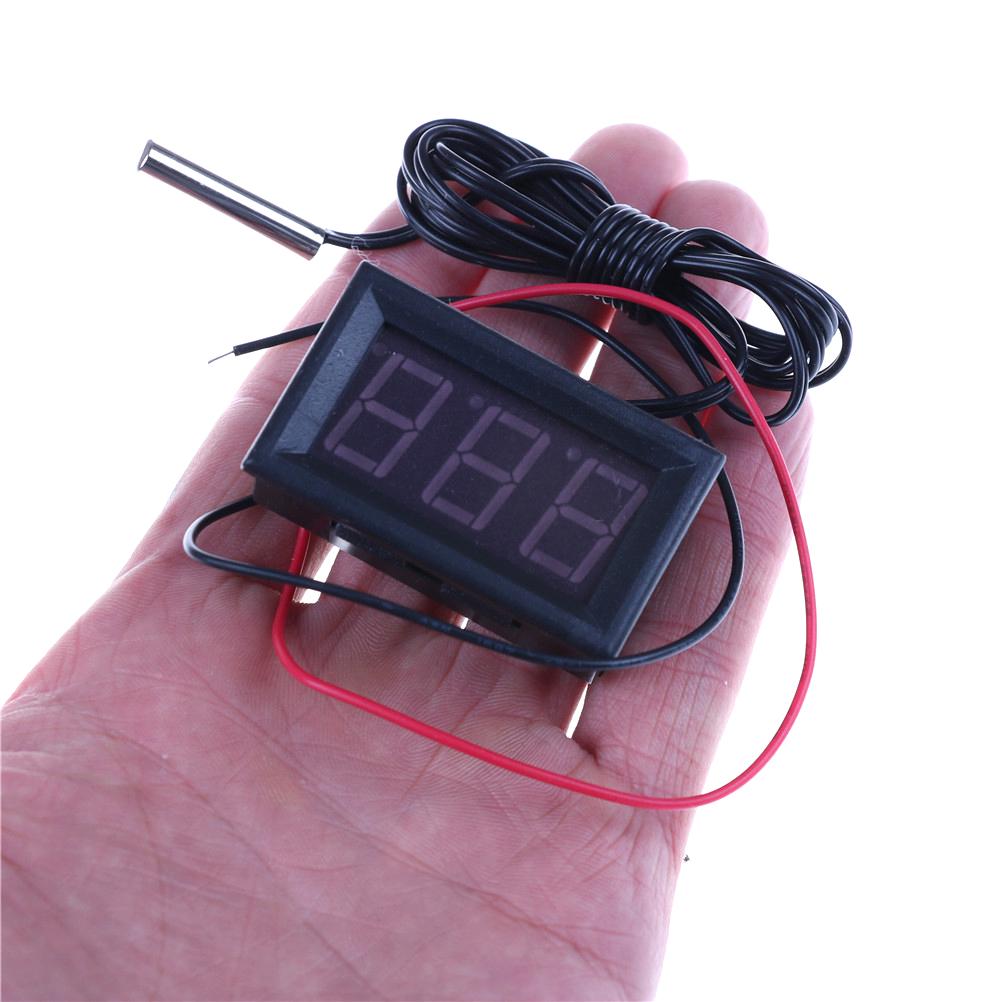 Красный цифровой термометр Дк12В с датчиком температуры зонда Темп -50~110К привел
