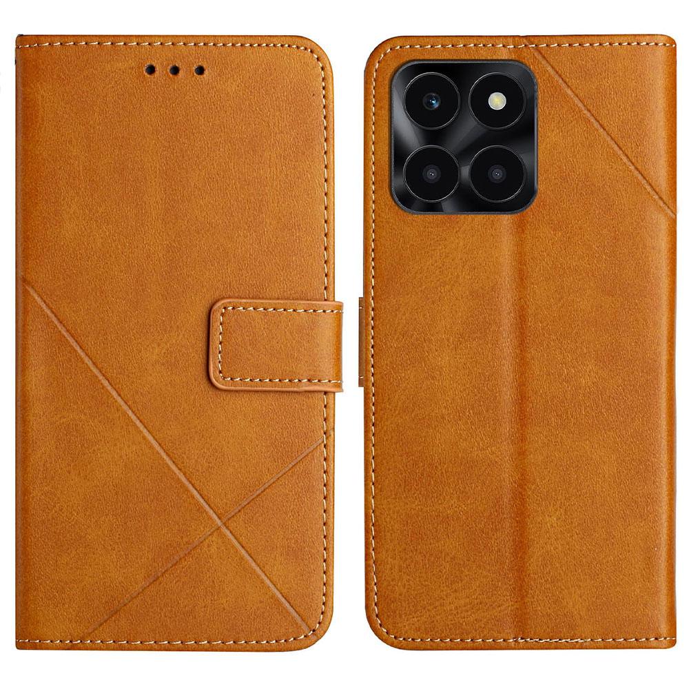 Leather Case For Honor X6c 4G/X6b 4G/X6a 4G/X5b/X5b Plus Line Pattern Wallet Phone Cover with Wrist Strap