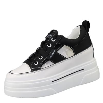 Модные сандалии на толстой подошве, увеличивающие высоту 8 см, женские летние новые полые дышащие кроссовки, повседневная спортивная обувь на платформе, сандалии