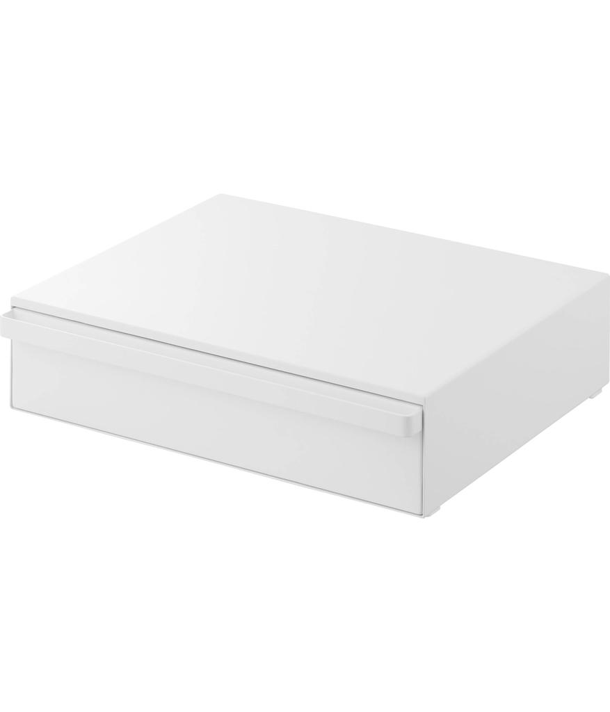 Yamazaki Tower Storage Fits Portable W45 x x Model 10197 Under-Range Rack, 1-Tier, Stoves, White, D39.3-69.5 H12cm,