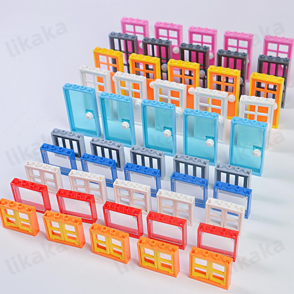MOC City Friends House Door Window Set Строительные блоки Игрушки Совместимость Классические архитектурные блоки Запчасти DIY Кирпичи Детские игрушки