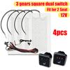 Car Seat Heating 12V Seat Covers Carbon Fiber Heat Pads 3 Levels Dual Square Control Switch With Harness Winter Warmer