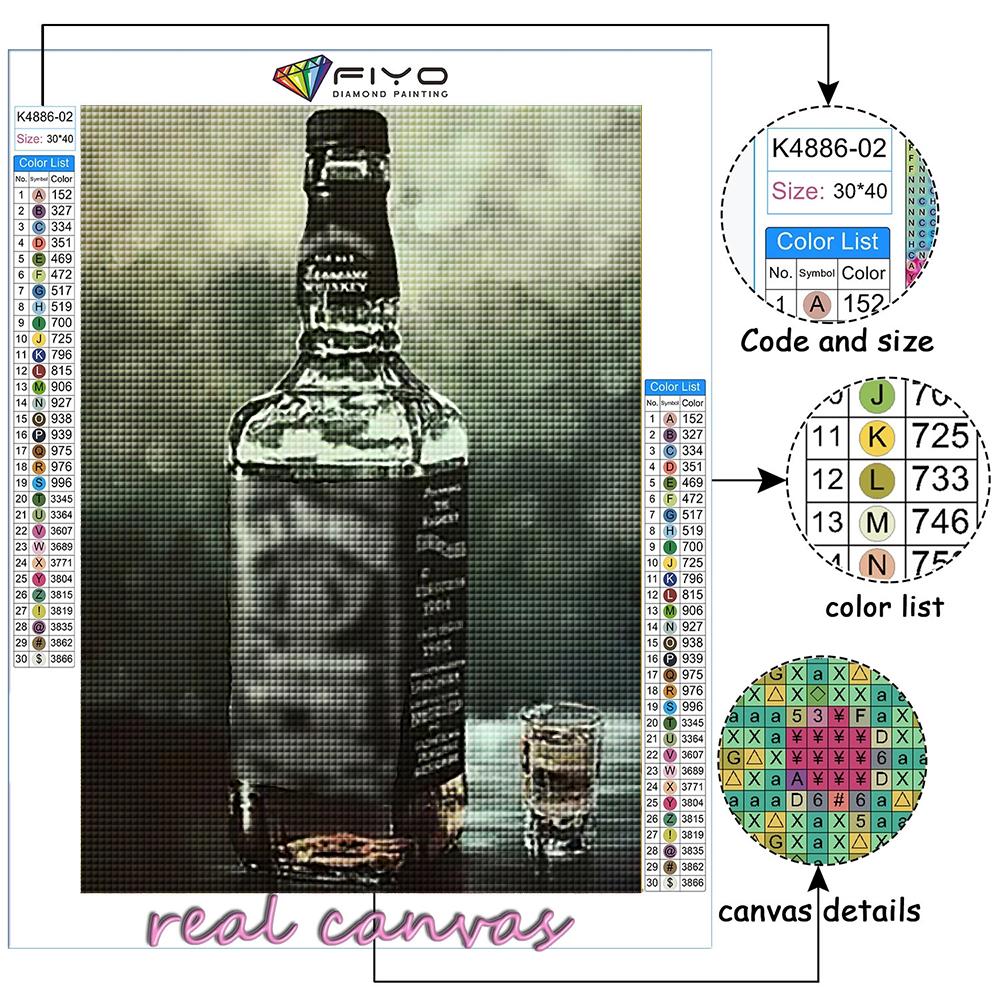 5D DIY Diamond Painting Cross Stitch Whisky Diamond Embroidery Mosaic Wall Art Home Decoration