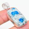 K2 Blue Azurite Handmade 925 Sterling Silver Jewelry Pendant 1.89" N3p09