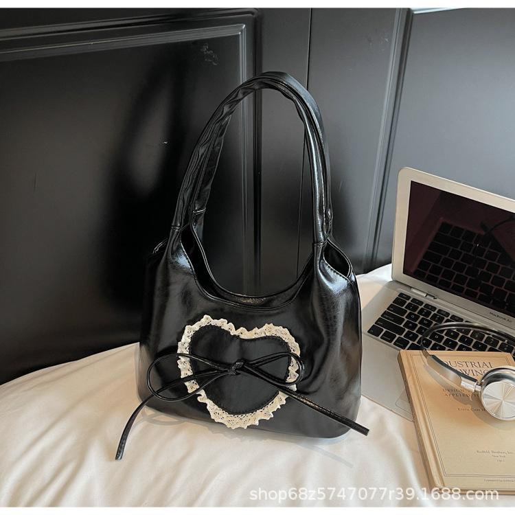 Fashion Texture Underarm Tote Bag Women's 2025 New Foreign Style Love Commuter Bag Large Capacity Commuter Shoulder Bag