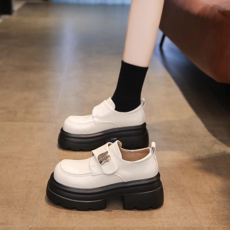 First Layer Cowhide~ Thick-soled Muffin Small Leather Shoes Women's Shoes 2025 New Spring and Summer Versatile Height-increasing High-heeled Loafers